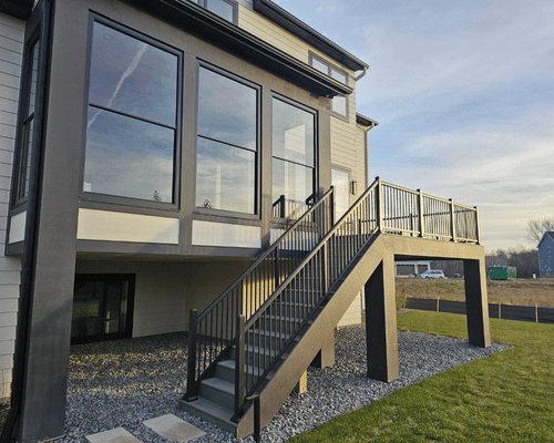 Redwood Deck with Built-in Seating - Plymouth, MN